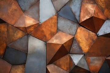 Poster - Metal panels forming geometric shapes create a textured and modern architectural design