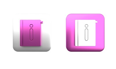 Poster - Colorful User manual icon isolated on white background. User guide book. Instruction sign. Read before use. Square button. 3D render illustration