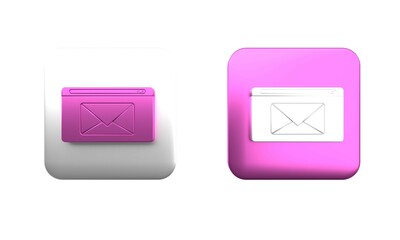 Poster - colorful mail and e-mail icon isolated on white background. envelope symbol e-mail. email message si