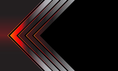 Wall Mural - Abstract red metal arrow direction geometric on black blank space design modern futuristic background vector