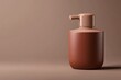 © Sergio - Modern brown soap dispenser on a minimalist background showcasing elegant design and contemporary aesthetics
