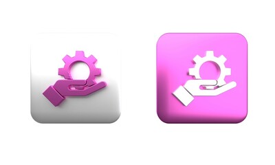 Poster - colorful hand settings gear icon isolated on white background. adjusting, service, maintenance, repa