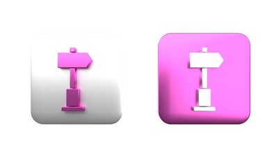 Poster - colorful road traffic sign. signpost icon isolated on white background. pointer symbol. street infor