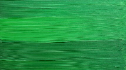 Poster - Close-Up of Green Paintbrush Strokes on Canvas