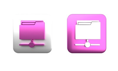 Poster - colorful ftp folder icon isolated on white background. software update, transfer protocol, router, t
