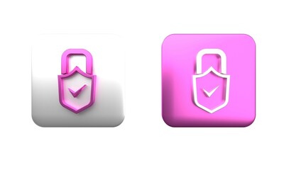 Aufkleber - colorful open padlock and check mark icon isolated on white background. cyber security concept. digi