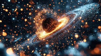Poster - Cosmic Swirl Nebula: An Abstract Depiction of Celestial Energy and Vibrance
