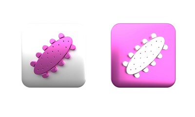 Wall Mural - Colorful Sea cucumber icon isolated on white background. Marine food. Square button. 3D render illustration