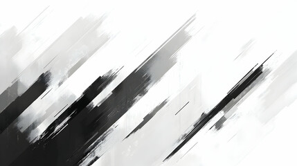 Fototapete - Abstract grayscale brush strokes background; diagonal lines, dynamic design, textured, modern art.  Ideal for website banners, presentations, and digital projects.