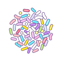 Wall Mural - sugar sprinkles icon, sugar sprinkles vector illustration-simple illustration of sugar sprinkles, perfect for sugar sprinkles logos and icons