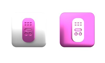 Poster - Colorful Remote control icon isolated on white background. Square button. 3D render illustration