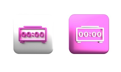 Poster - colorful digital alarm clock icon isolated on white background. electronic watch alarm clock. time i