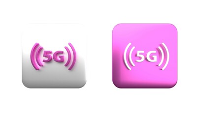 Poster - colorful 5g new wireless internet wifi connection icon isolated on white background. global network 