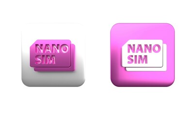 Poster - colorful nano sim card icon isolated on white background. mobile and wireless communication technolo