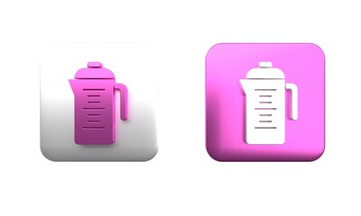 Poster - Colorful Teapot icon isolated on white background. Square button. 3D render illustration