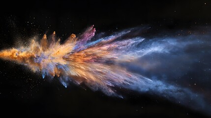 Wall Mural - colorful powder explosion against a black background