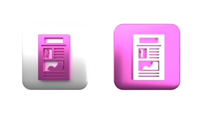 Poster - colorful news icon isolated on white background. newspaper sign. mass media symbol. square button. 3