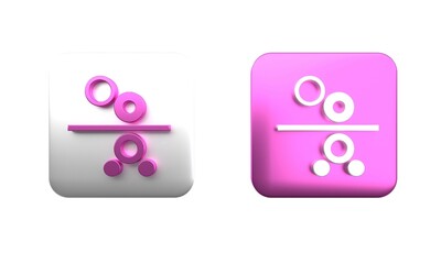 Poster - Colorful Paper roll of a printing press icon isolated on white background. Square button. 3D render illustration
