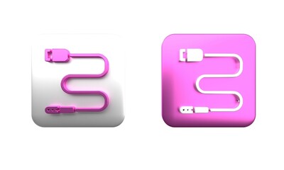 Poster - colorful audio jack icon isolated on white background. audio cable for connection sound equipment. p