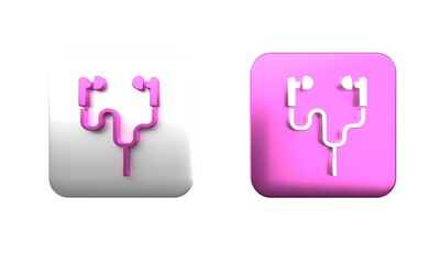 Poster - colorful air headphones icon icon isolated on white background. holder wireless in case earphones ga