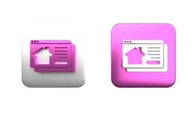 Poster - colorful online real estate house in browser icon isolated on white background. home loan concept, r