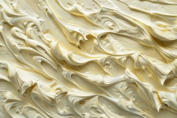 Wall Mural - Smooth, creamy butter texture forming delicious swirls and peaks, creating a visually appealing background for culinary or food related projects