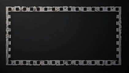 Poster - Blank filmstrip frame on dark background adding own photos text