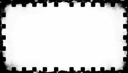 Poster - Blank film negative frame with grunge edges adding own photos text