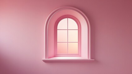 Wall Mural - Pink window on pink background