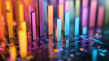 Poster - A close-up of a D histogram with varying bar heights and depths, highlighting the distribution of data across different categories.