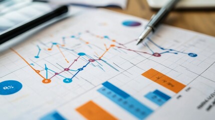 Fototapete - A close-up of a medical chart with a heartbeat graph and associated health metrics, illustrating the importance of monitoring heart health in patient care.