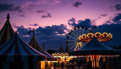 Magical Carnival Night Ferris Wheel and Tents