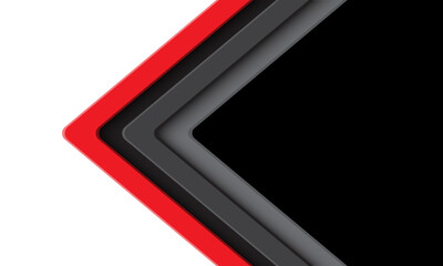Poster - Abstract red gray arrow white geometirc black blank space design modern futuristic background vector