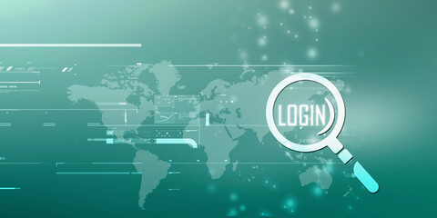 Fototapete - 2d illustration login search concept
