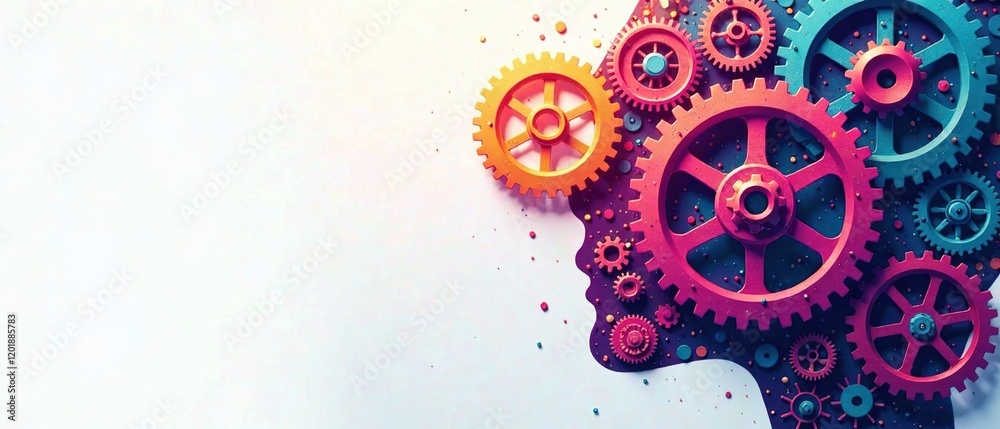 Human Machine Cogs Human Intelligence: Cogs and Gears - AI Art Stock Illustration | Adobe ...