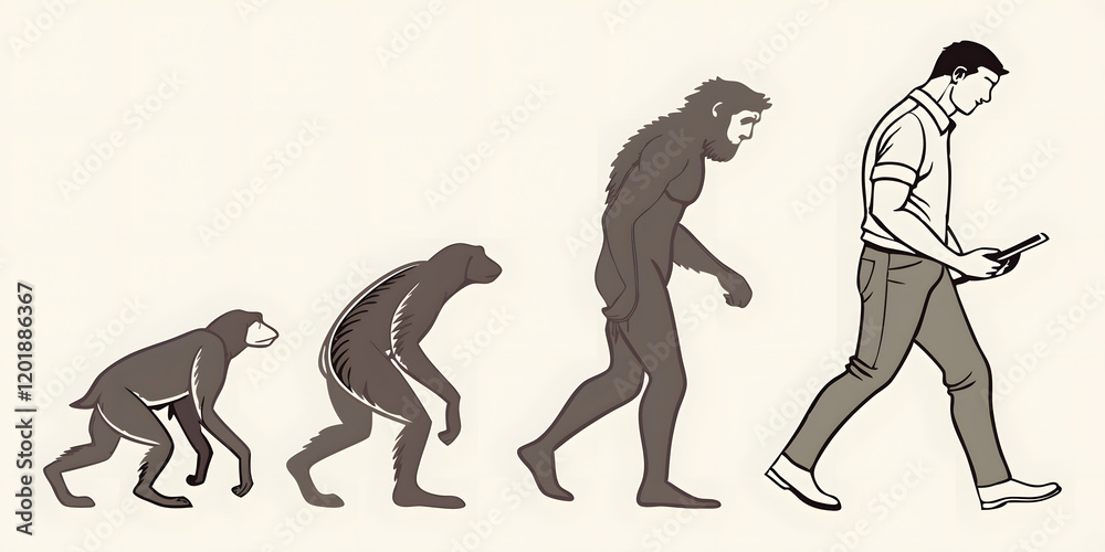 Stock-Illustration „human evolution It was an evolutionary process that ...