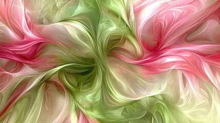 Wall Mural - abstract swirling pink and green fabric texture background
