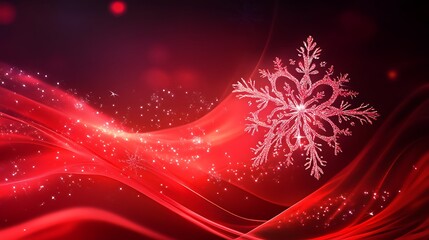 Wall Mural - Shows a glowing red fiber basis with a festive snowflake tattoo style