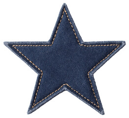 decorative denim star patch suitable for crafting and embellishments on clothes and accessories isol
