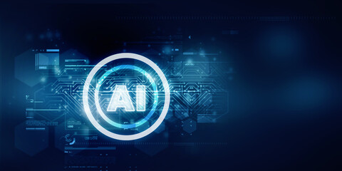 2d illustration Artificial Intelligence (AI) concept
