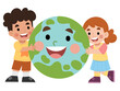© Heyauli  - Illustration of children hugging the earth