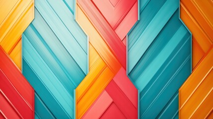 Poster - A visually striking abstract pattern featuring overlapping colorful stripes, creating an eye-catching geometric design that evokes a sense of motion and energy.