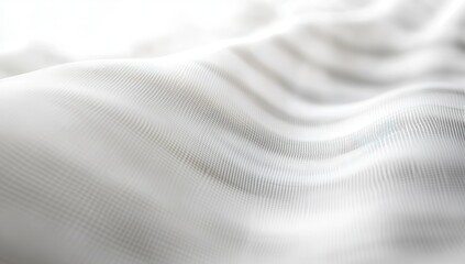 Poster - Soft and Ethereal White Fabric Wave with Subtle Texture Creating a Dreamy Atmosphere Ideal for Backgrounds in Fashion, Interior Design, and Abstract Art