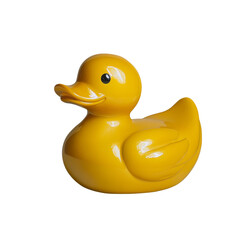 Aufkleber - A single, bright yellow rubber duck sits on a plain white background, showcasing its glossy surface.