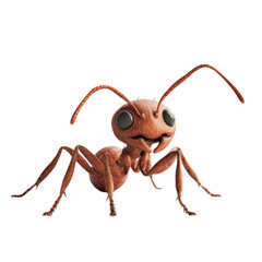 Poster - A digitally rendered image showcases a detailed close up of a red ant against a plain white background.
