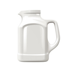 Poster - A clean white plastic container with a handle and a lid is shown against a white background.  It is a 3D rendering ideal for product mockups.