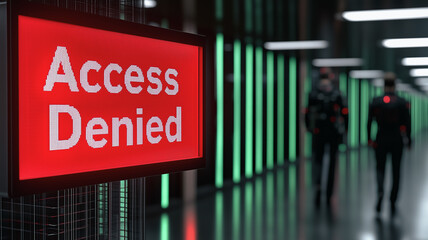 Poster - Access Denied:  A stark red 