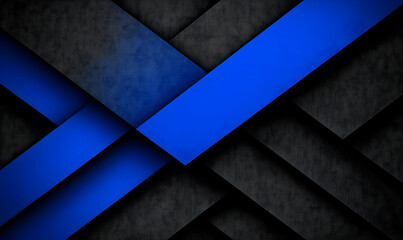 Fototapete - Abstract geometric background featuring intersecting blue and black shapes, ideal for modern designs, presentations, and digital projects.