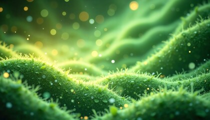 Fototapete - Soft green gradient background with glowing highlights representing renewal and energy