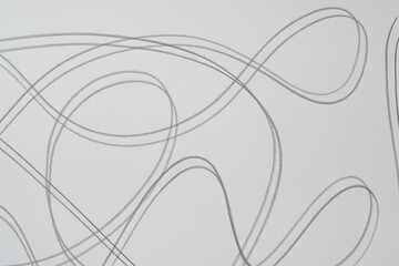 Wall Mural - abstract double line set on paper in a curving, looping, and wavy form